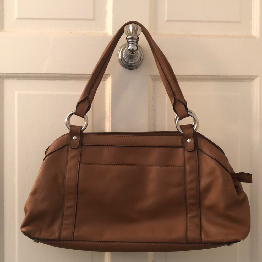 Caramel tan Talbots leather handbag purse